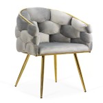 Scaune living din catifea, picioare aurii reglabile BUC 251 Gri deschis Scaune living din catifea, picioare aurii reglabile BUC 251 Gri deschis