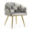 Scaune living din catifea, picioare aurii reglabile BUC 251 Gri deschis