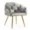 Scaune living din catifea, picioare aurii reglabile BUC 251 Gri deschis