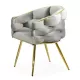 Scaune living din catifea, picioare aurii reglabile BUC 251 Gri deschis