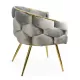 Scaune living din catifea, picioare aurii reglabile BUC 251 Gri deschis