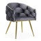 Scaune living din catifea, picioare aurii reglabile BUC 251 Gri