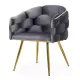 Scaune living din catifea, picioare aurii reglabile BUC 251 Gri