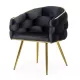 Scaune living din catifea, picioare aurii reglabile BUC 251 Negru