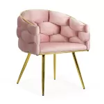 Scaune living din catifea, picioare aurii reglabile BUC 251 Roz