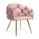 Scaune living din catifea, picioare aurii reglabile BUC 251 Roz