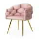 Scaune living din catifea, picioare aurii reglabile BUC 251 Roz