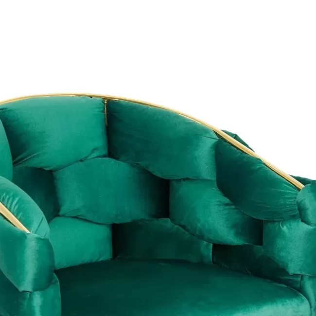 Scaune living din catifea, picioare aurii reglabile BUC 251 Verde