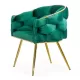 Scaune living din catifea, picioare aurii reglabile BUC 251 Verde