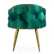 Scaune living din catifea, picioare aurii reglabile BUC 251 Verde