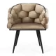 Scaune moderne din catifea și cadru metalic BUC 256 Bej