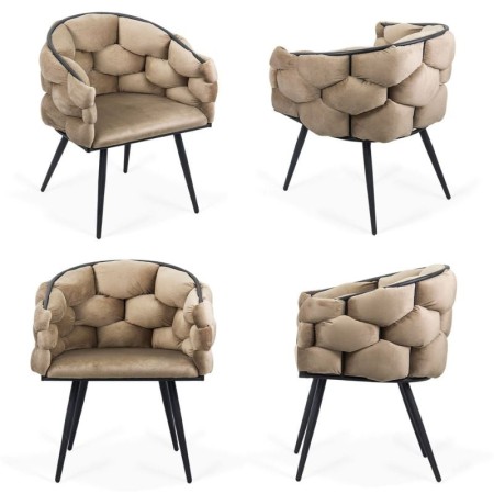 Scaune moderne din catifea si cadru metalic BUC 256 Bej Scaune moderne din catifea si cadru metalic BUC 256 Bej