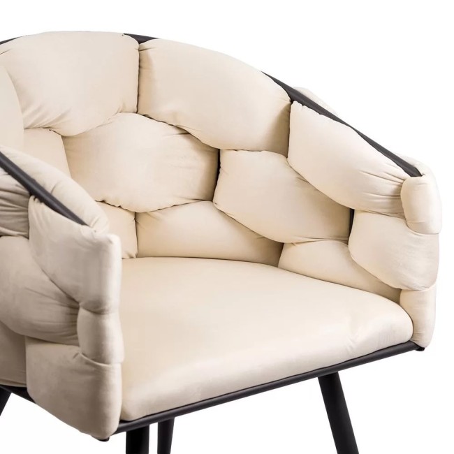Scaune moderne din catifea si cadru metalic BUC 256 Crem
