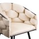 Scaune moderne din catifea si cadru metalic BUC 256 Crem