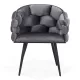 Scaune moderne din catifea și cadru metalic BUC 256 Gri