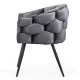 Scaune moderne din catifea și cadru metalic BUC 256 Gri