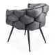 Scaune moderne din catifea și cadru metalic BUC 256 Gri