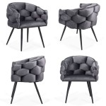 Scaune moderne din catifea si cadru metalic BUC 256 Gri Scaune moderne din catifea si cadru metalic BUC 256 Gri