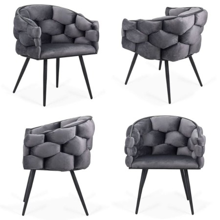 Scaune moderne din catifea si cadru metalic BUC 256 Gri Scaune moderne din catifea si cadru metalic BUC 256 Gri