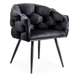 Scaune moderne din catifea si cadru metalic BUC 256 Negru