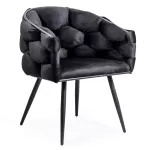 Scaune moderne din catifea si cadru metalic BUC 256 Negru