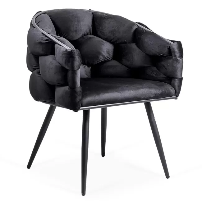 Scaune moderne din catifea si cadru metalic BUC 256 Negru