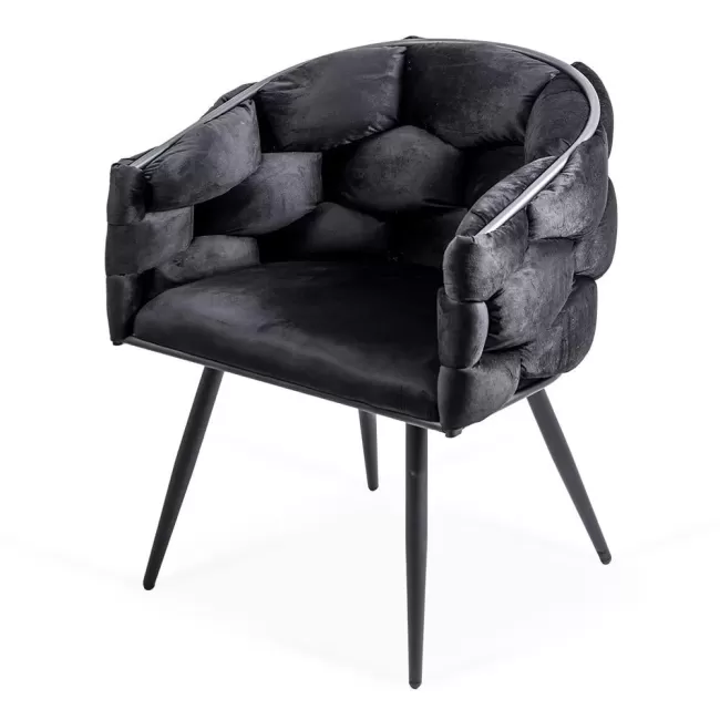 Scaune moderne din catifea si cadru metalic BUC 256 Negru