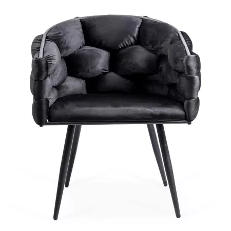Scaune moderne din catifea si cadru metalic BUC 256 Negru