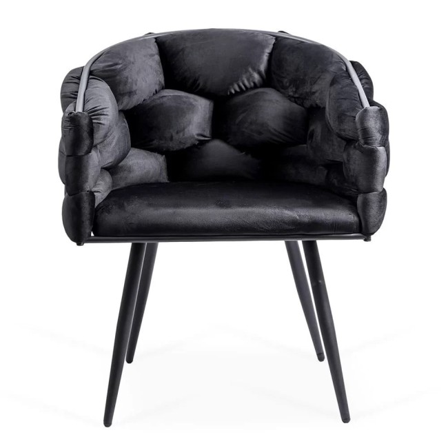 Scaune moderne din catifea si cadru metalic BUC 256 Negru