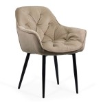 Scaune de bucatarie si living din catifea BUC 257 Bej Scaune de bucatarie si living din catifea BUC 257 Bej