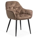 Scaune de bucătărie și living din catifea BUC 257 Maro Scaune de bucătărie și living din catifea BUC 257 Maro