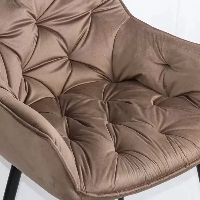 Scaune de bucătărie și living din catifea BUC 257 Maro