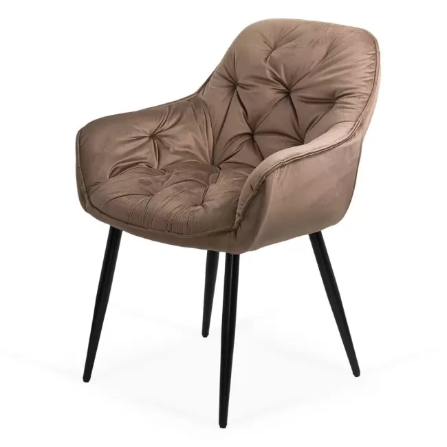 Scaune de bucătărie și living din catifea BUC 257 Maro