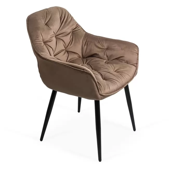 Scaune de bucătărie și living din catifea BUC 257 Maro