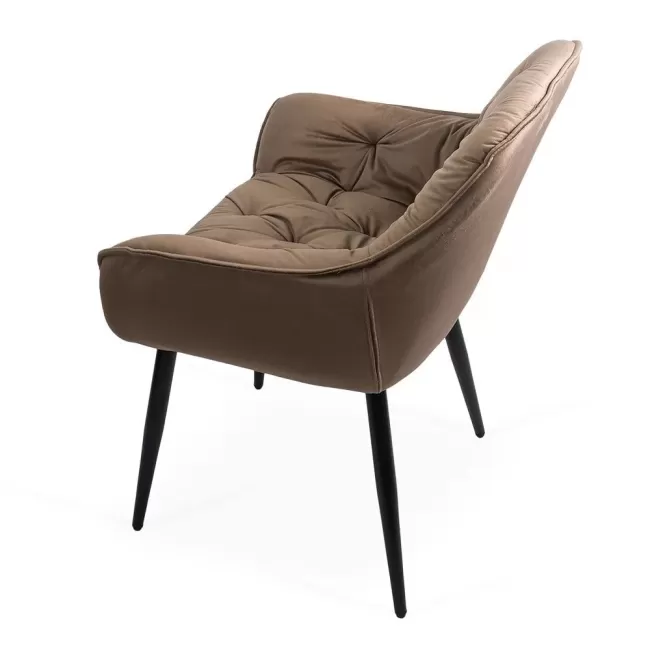 Scaune de bucătărie și living din catifea BUC 257 Maro