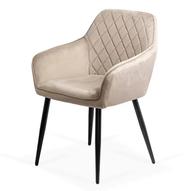  Scaune de bucătărie și dining din catifea BUC 258 pe bej