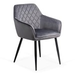 Scaun dining din catifea BUC 258 gri Scaun dining din catifea BUC 258 gri