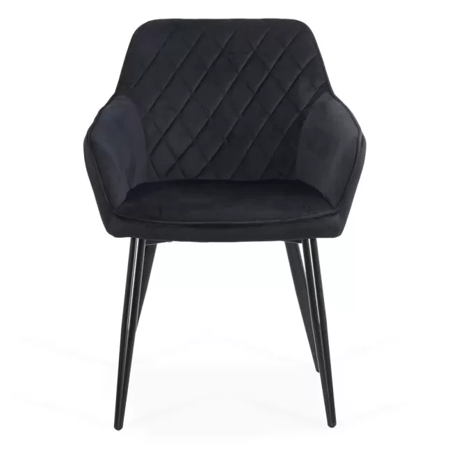 Scaun bucătărie din catifea BUC 258 Negru