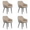  Set 4 scaune din catifea cu picioare metalice BUC 260 Bej