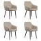  Set 4 scaune din catifea cu picioare metalice BUC 260 Bej