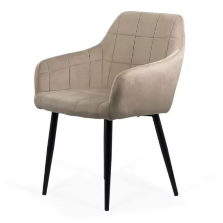 Scaune din catifea cu picioare metalice BUC 260 Bej