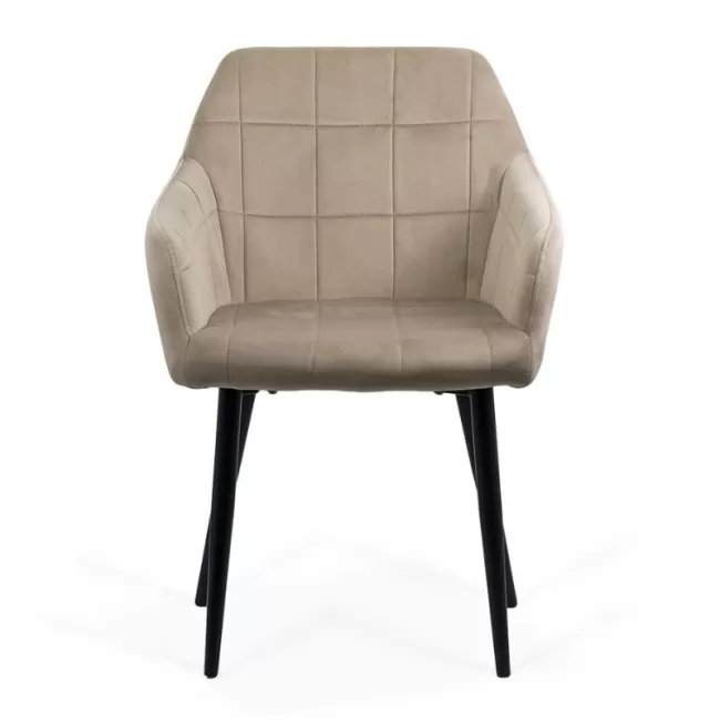 Scaune din catifea cu picioare metalice BUC 260 Bej