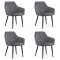 4 scaune din catifea cu picioare metalice BUC 260 Gri