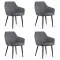 4 scaune din catifea cu picioare metalice BUC 260 Gri