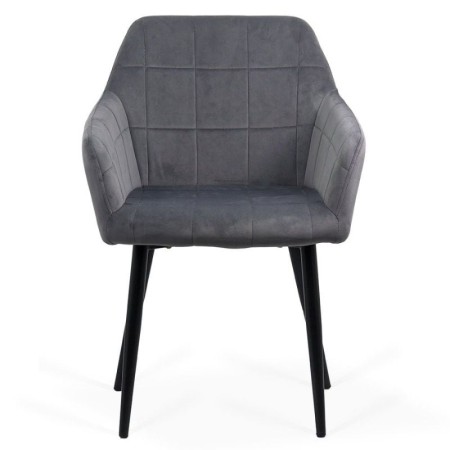 Scaune din catifea cu picioare metalice BUC 260 Gri Scaune din catifea cu picioare metalice BUC 260 Gri
