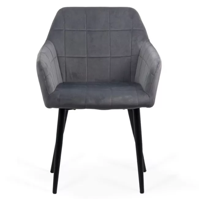 Scaune din catifea cu picioare metalice BUC 260 Gri