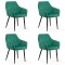 4 scaune din catifea cu picioare metalice BUC 260 Verde