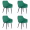 4 scaune din catifea cu picioare metalice BUC 260 Verde