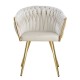 Scaune moderne din catifea și cadrul auriu BUC 261 crem