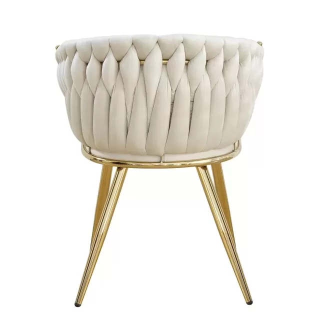 Scaune moderne din catifea și cadrul auriu BUC 261 crem